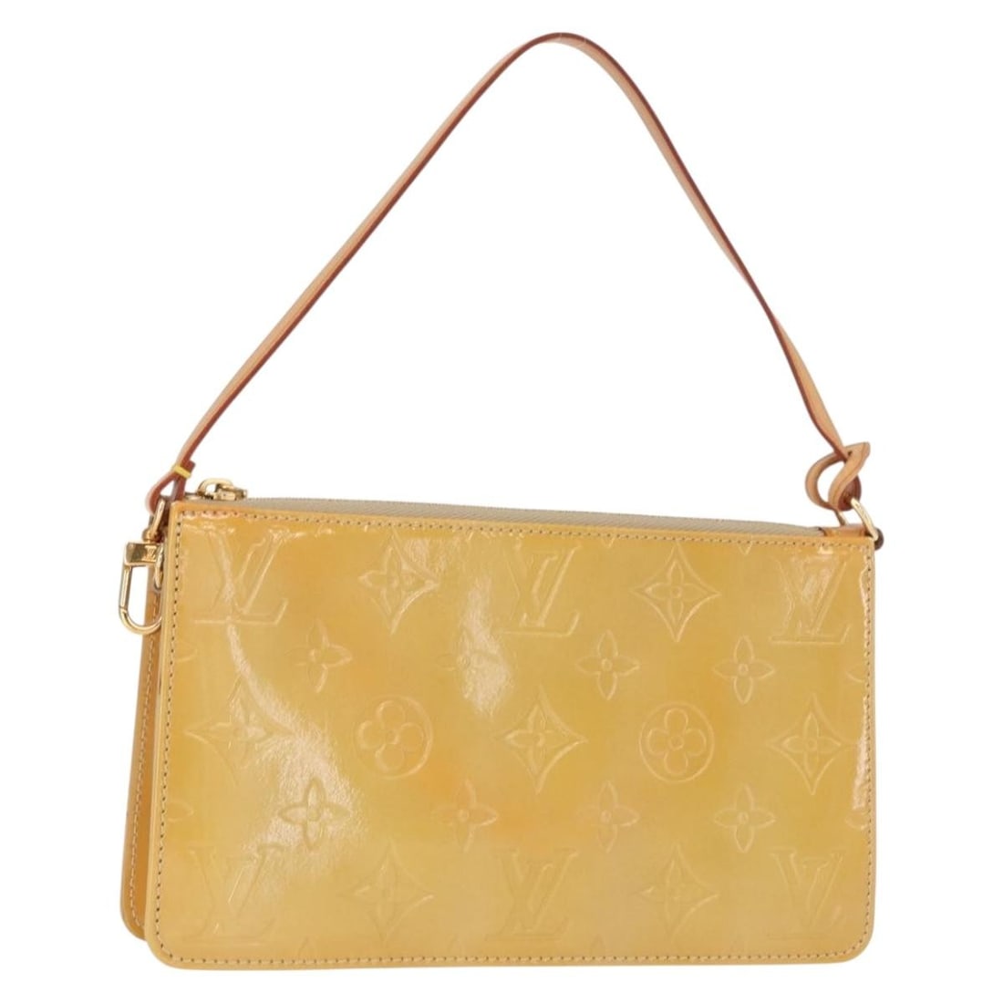 Patent Leather Pochette Bag Louis Vuitton Lexington Beige 20cm: Patent Leather Pochette Bag Louis Vuitton Lexington Beige 20cm This Louis Vuitton Lexington Pochette is crafted from beige patent leather with a sleek finish. Designed for women, it features a compact