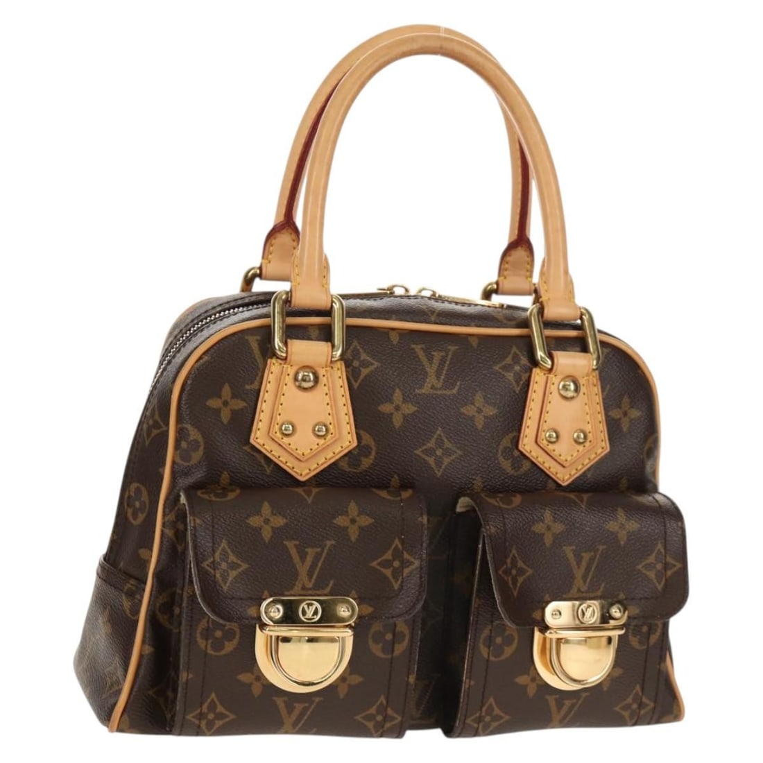 LOUIS VUITTON Monogram Manhattan PM Hand Bag M40026 Authentic France (1 of 18)
