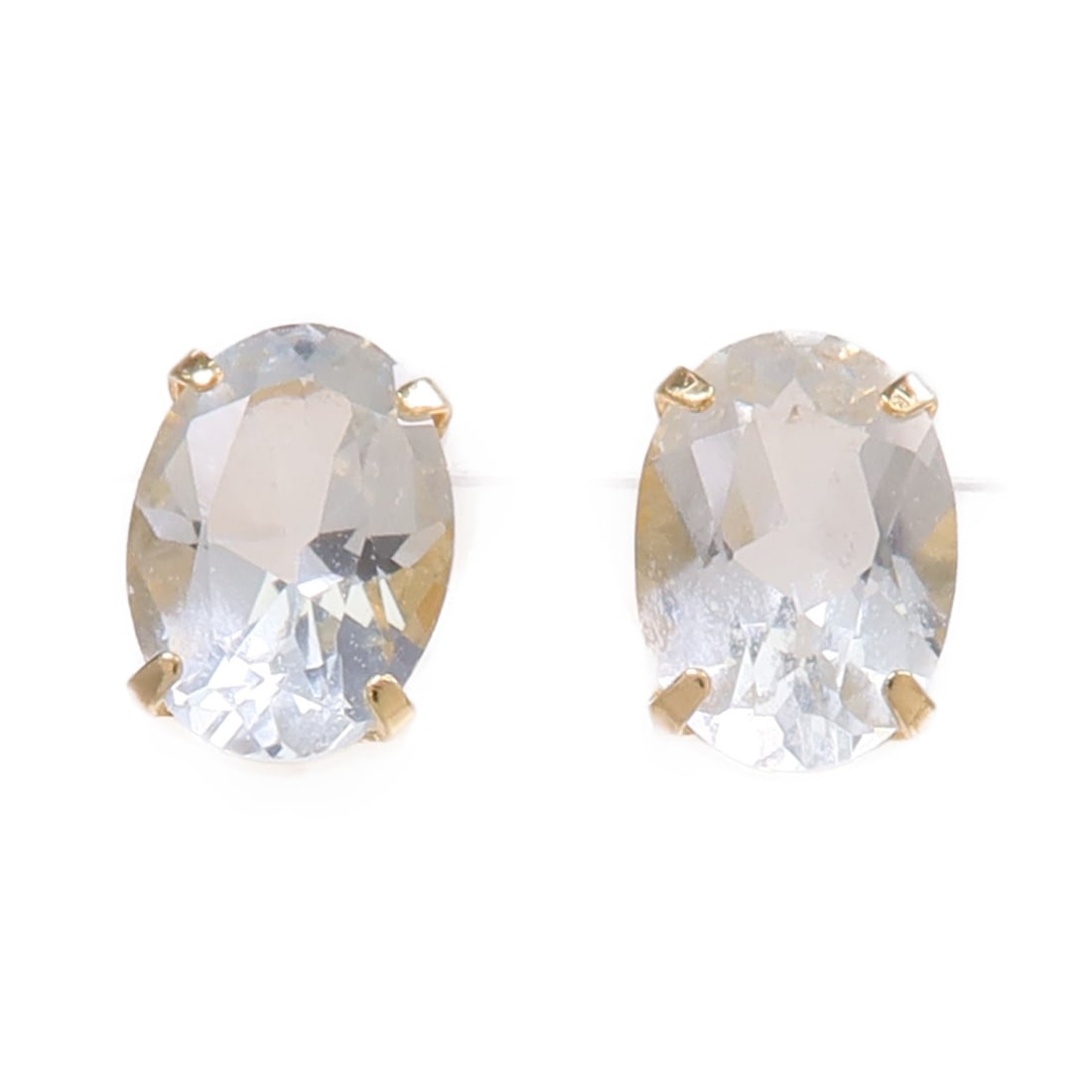 Blue Color Stone Pierced Earrings in 18K Yellow Gold (1 of 7)