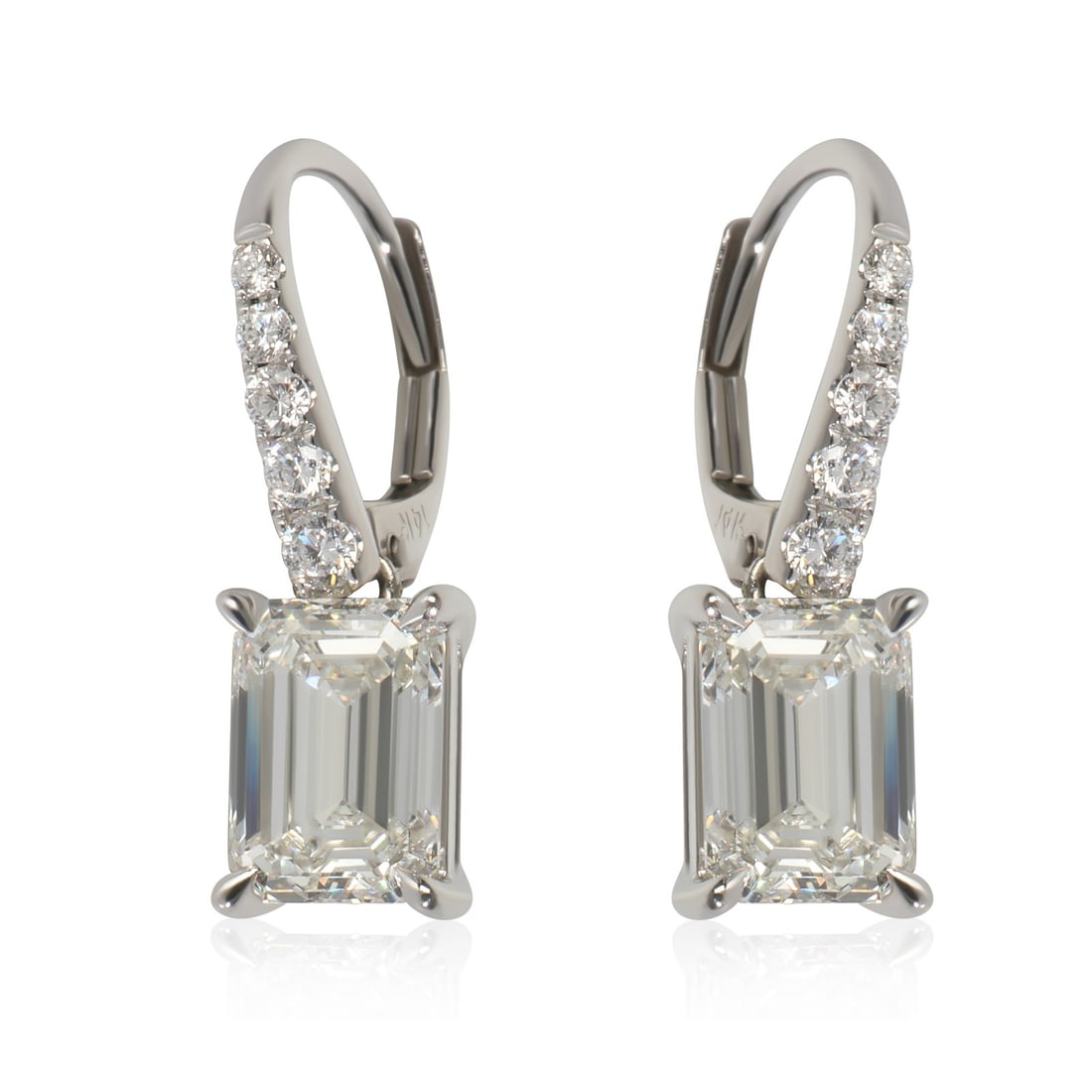 14K White Gold 3.24ct Lab-Grown Diamond Earrings for Women: 14K White Gold 3.24ct Lab-Grown Diamond Earrings for Women Elevate your jewelry collection with these stunning 3.24 carat total weight earrings crafted in premium 14K white gold. Featuring a mix shape