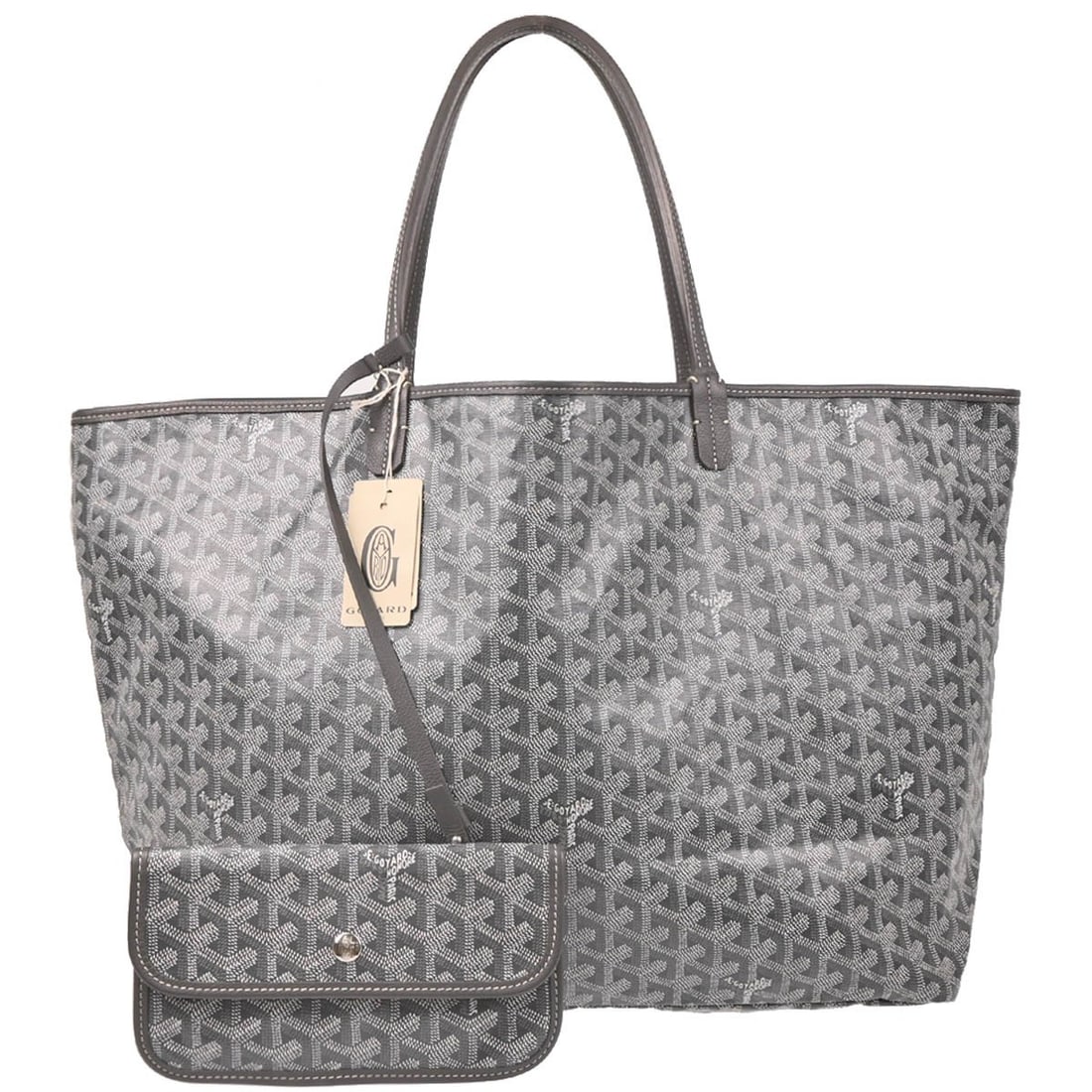 Gray Canvas Tote Bag Saint Louis by Goyard 39cm by 31cm by 18cm: Gray Canvas Tote Bag Saint Louis by Goyard 39cm by 31cm by 18cm The Goyard Saint Louis Tote is a gray coated canvas tote designed for women, combining classic style with practical dimensions. It featu