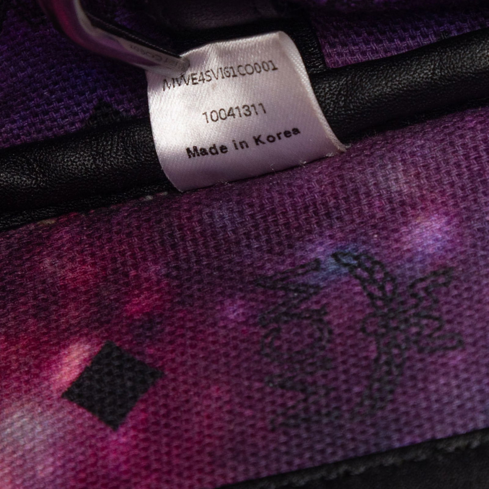 MCM Visetos Black Coated Canvas Tote with Leather Trim and Drawstring Sides - 5