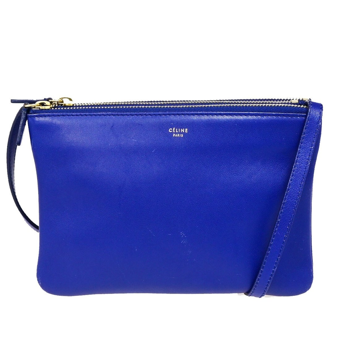Celine Leather Trio Crossbody Bag Blue 21cm by 15cm by 4cm (1 of 15)