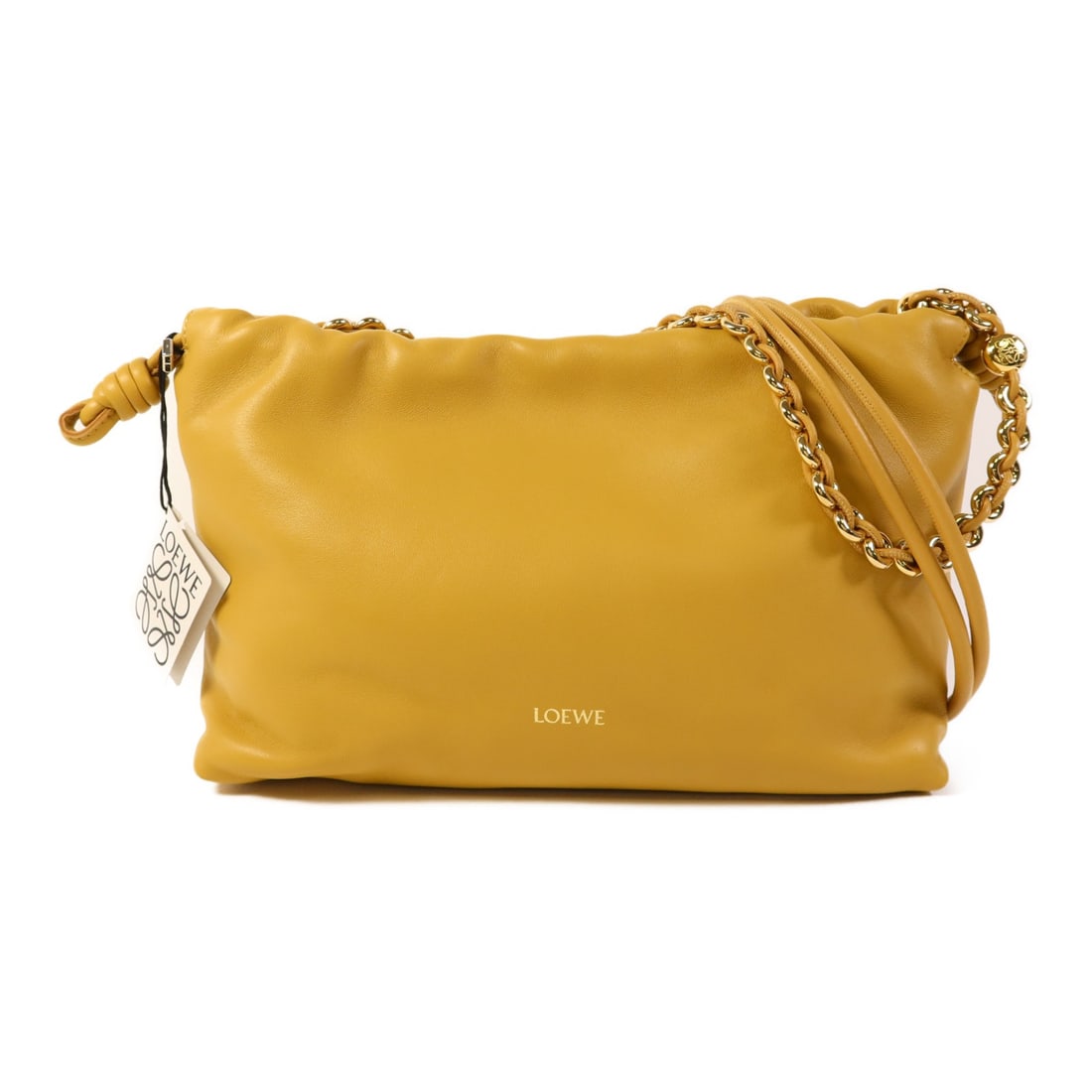 LOEWE Medium Flamenco Lambskin Leather Shoulder Bag GHW: LOEWE Medium Flamenco Lambskin Leather Shoulder Bag GHW Elevate your style with this LOEWE Medium Flamenco Purse, a luxurious shoulder bag crafted from soft lambskin leather. The bag features a spacio