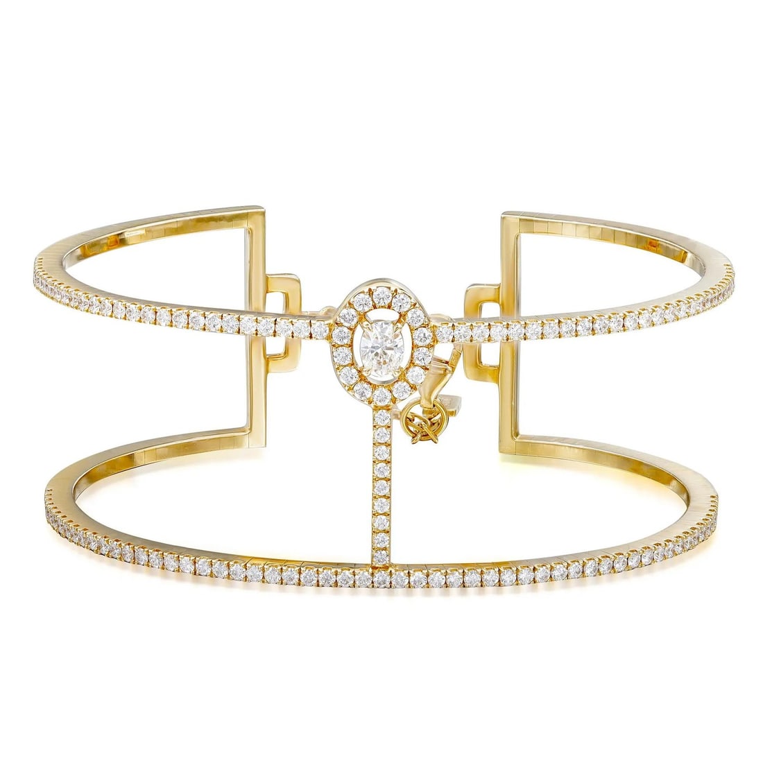 Messika Manch Glam'Azone 2 Row Diamond Bracelet 18K Yellow Gold 1.50Cts (1 of 5)