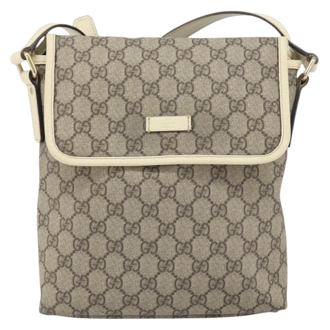 Gucci Flap Messenger Bag in Beige GG Canvas (1 of 18)