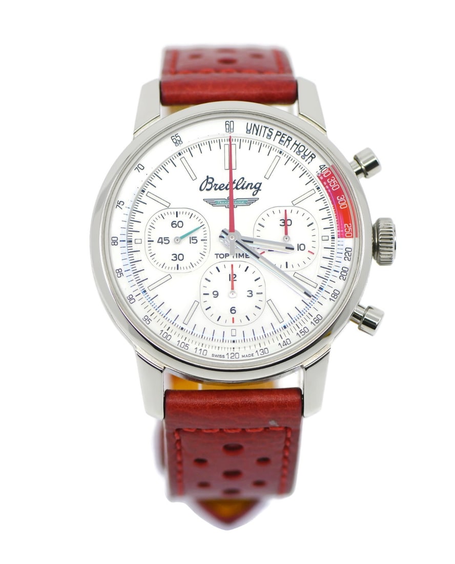 Breitling Top Time Thunderbird Automatic Stainless Steel Watch AB0176 with Box: Breitling Top Time Thunderbird Automatic Stainless Steel Watch AB0176 with Box Discover the elegance of the Breitling Top Time Thunderbird, a classic wristwatch that combines style and functionality.