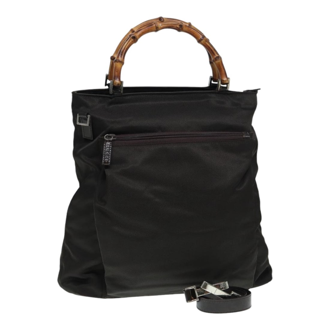 Gucci Bamboo Tote Khaki Nylon Top Handle Bag 32cm x 30cm x 12cm (1 of 18)