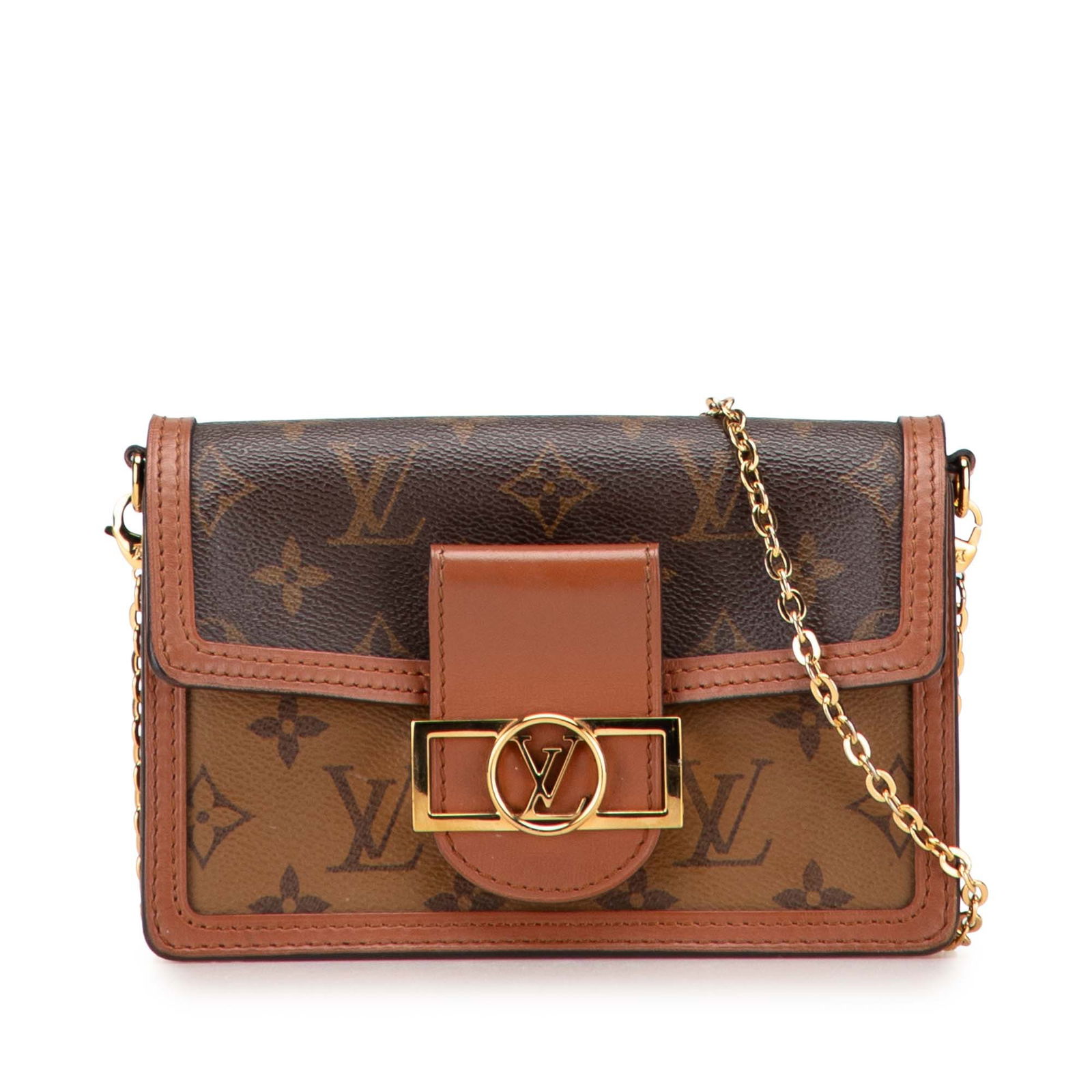 Louis Vuitton Monogram Reverse Dauphine Wallet on Chain Brown Fabric (1 of 10)