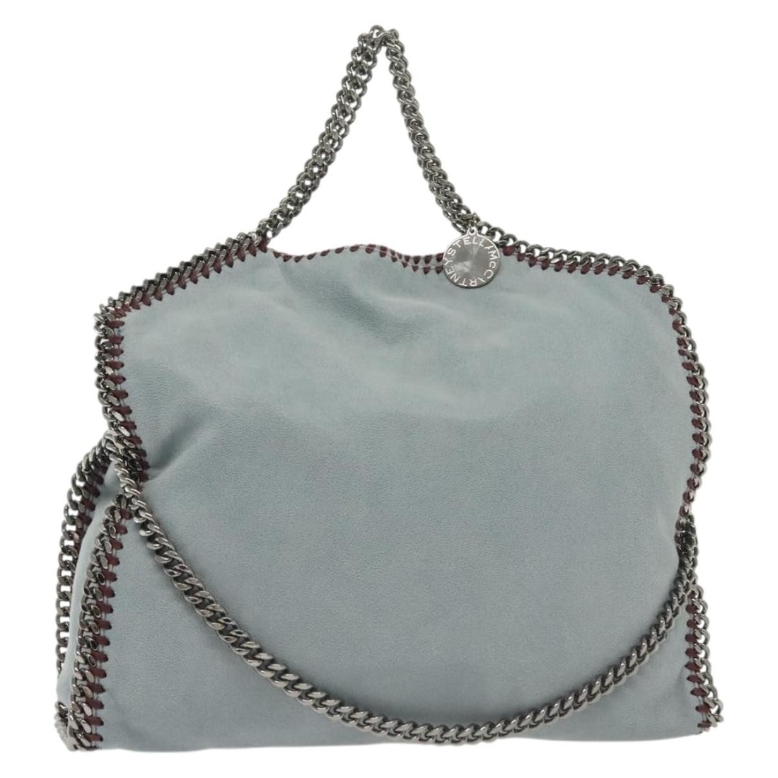 Falabella Tote Bag by Stella McCartney Blue Suede Italian Design: Falabella Tote Bag by Stella McCartney Blue Suede Italian Design This Stella McCartney Falabella Tote is crafted from blue suede and features a spacious design, ideal for daily use. The tote displays