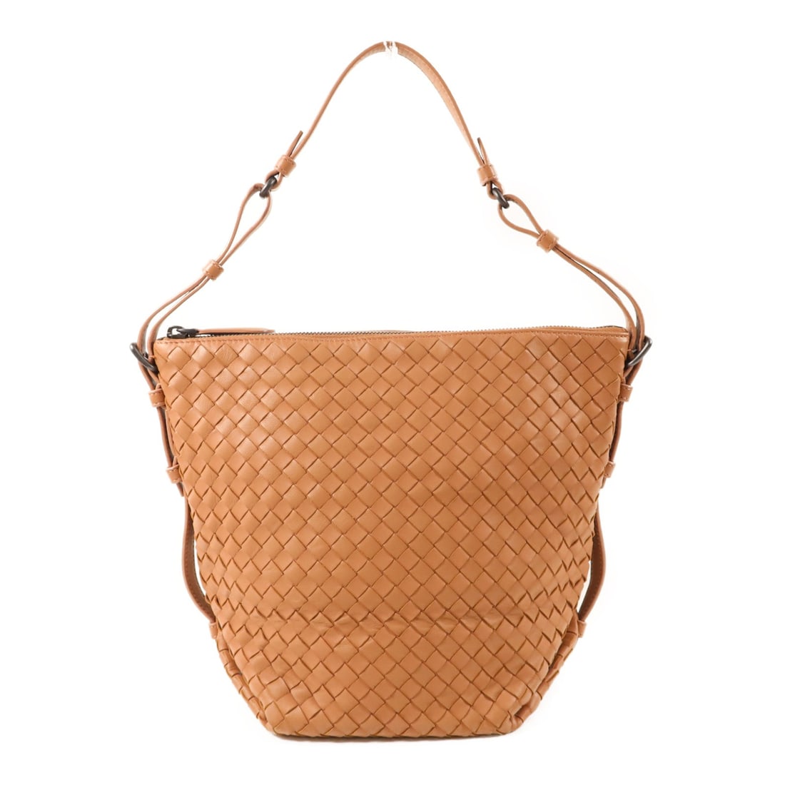 Bottega Veneta Intrecciato Pink Beige Leather Shoulder Bag Italy (1 of 17)