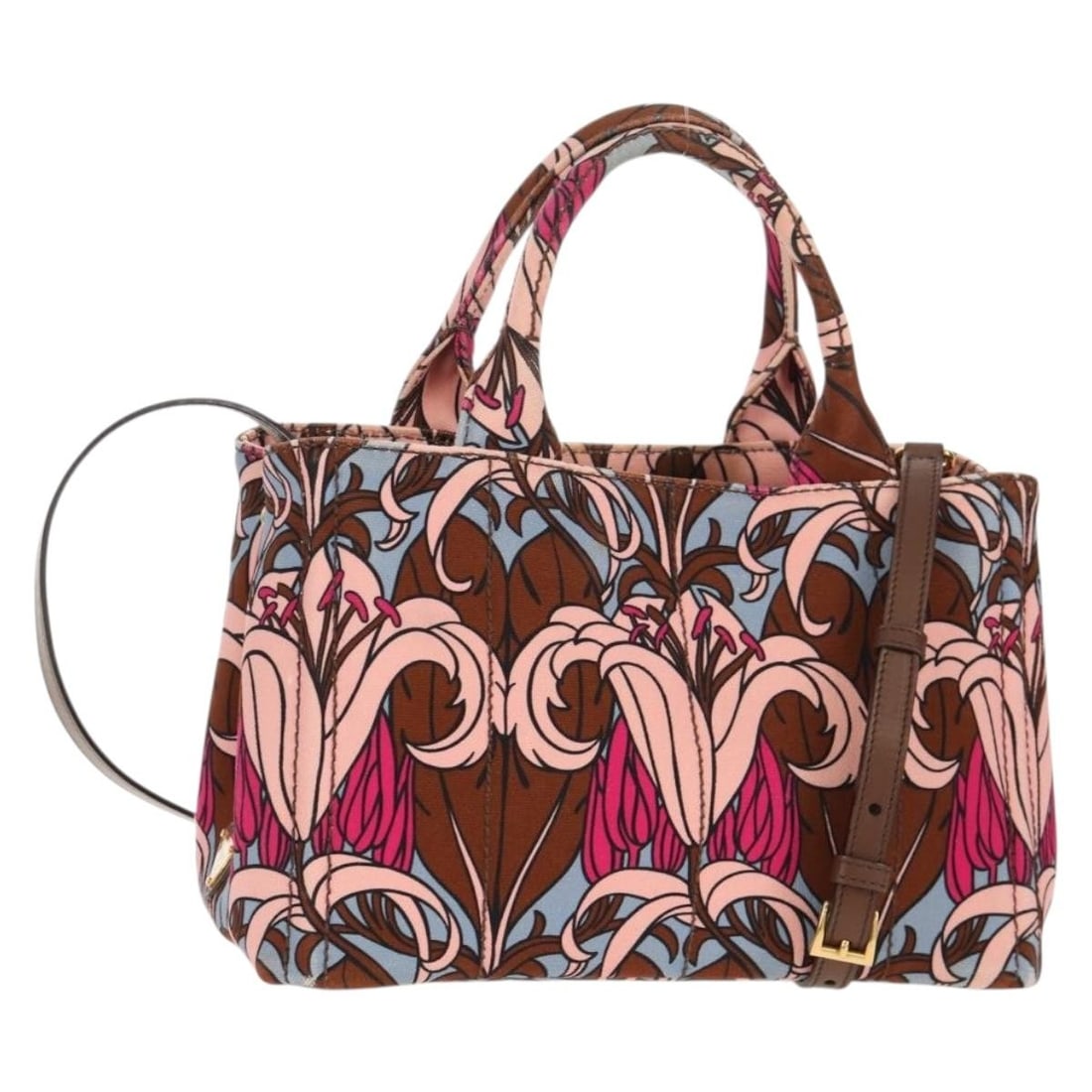 Prada Canapa PM Multicolor Canvas Tote Bag 27cm by 19cm by 13.5cm: Prada Canapa PM Multicolor Canvas Tote Bag 27cm by 19cm by 13.5cm This Prada Canapa Open Tote is a women's handbag crafted from multicolour canvas, showcasing a practical and stylish design. It featur