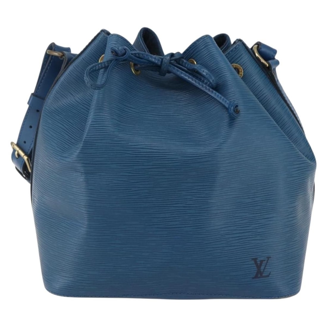 Louis Vuitton Epi Leather Blue Petit Noe Shoulder Bag: Louis Vuitton Epi Leather Blue Petit Noe Shoulder Bag This Louis Vuitton Petit Noe handbag is crafted from blue Epi leather and designed for women. It features a shoulder strap and metal fittings.