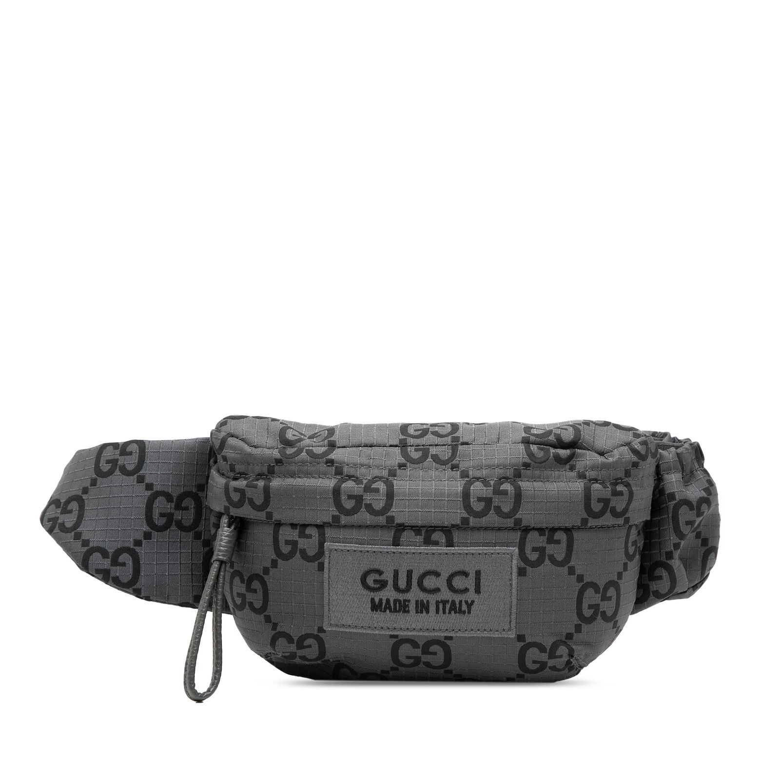 Gucci GG Nylon Ripstop Gray Belt Bag with Adjustable Strap: Gucci GG Nylon Ripstop Gray Belt Bag with Adjustable Strap The Gucci GG Nylon Ripstop Belt Bag is a stylish and practical accessory designed for everyday use. Constructed from durable nylon, this bag
