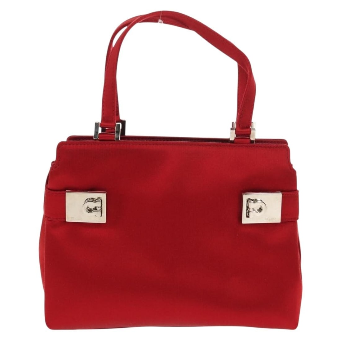 Salvatore Ferragamo Double Gancini Silk Tote Bag Red (1 of 18)