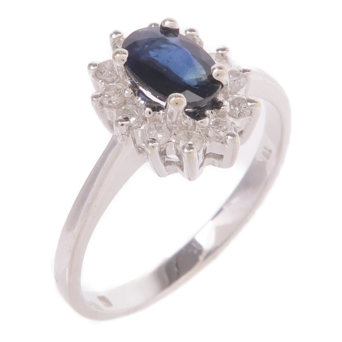 Sapphire Diamond Ring in 18K White Gold Size 5.5 (1 of 8)