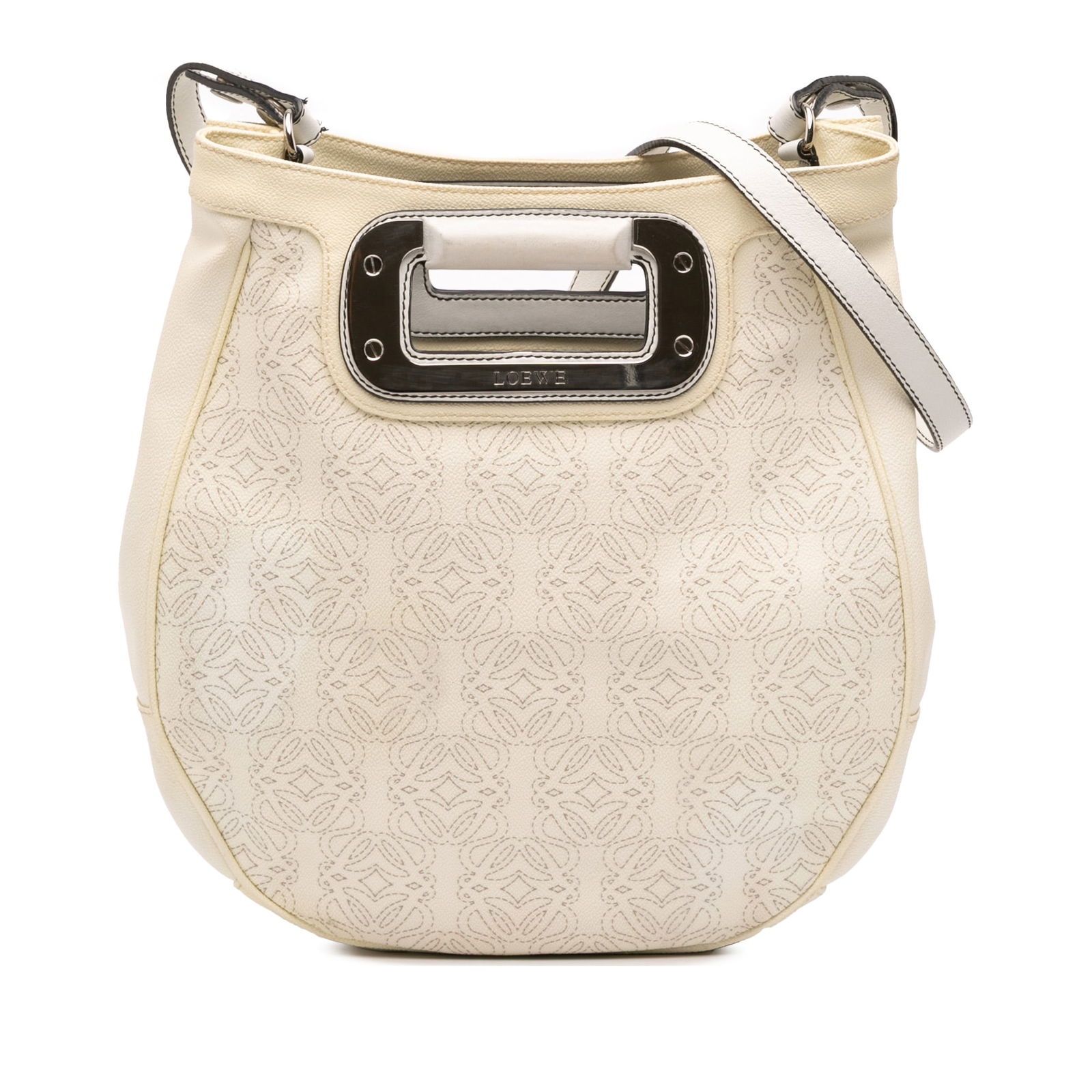 LOEWE Anagram Leather Satchel White with Cut-out Handles (1 of 10)