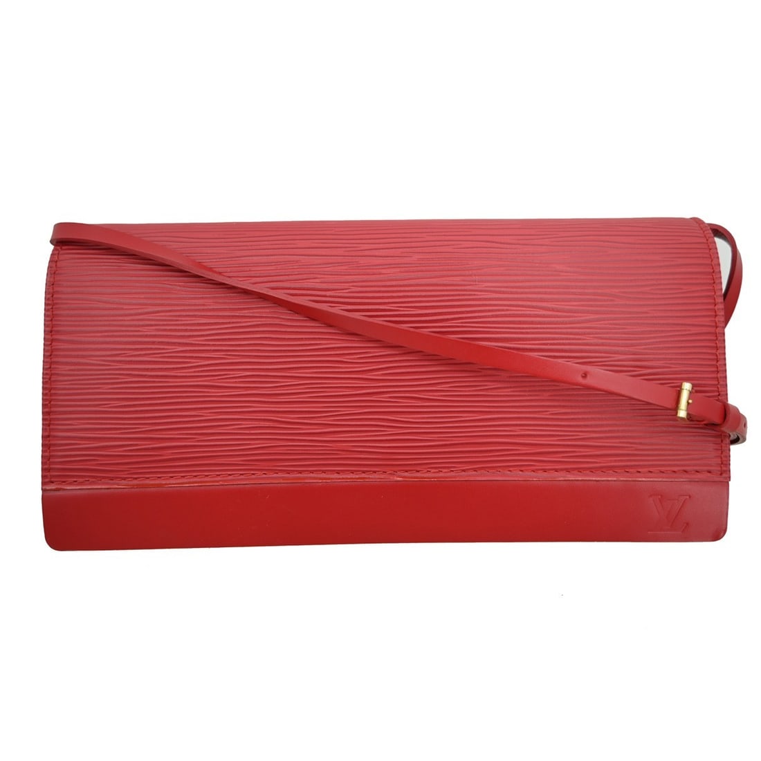Red Epi Leather Louis Vuitton Honfleur Purse 22cm x 11cm x 4cm: Red Epi Leather Louis Vuitton Honfleur Purse 22cm x 11cm x 4cm The Louis Vuitton Honfleur handbag is crafted from red Epi leather, designed for women. It features a compact silhouette measuring 22cm x