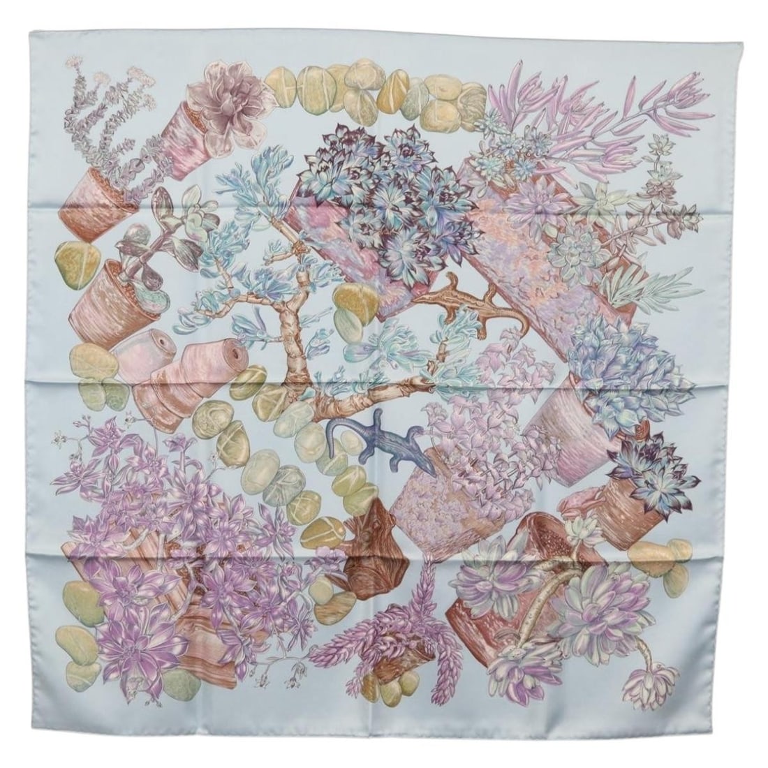 Hermes Baby Blue Silk Carre 90 Scarf with Box: Hermes Baby Blue Silk Carre 90 Scarf with Box This Hermes Carre 90 silk scarf features a baby blue color and is crafted from high-quality silk. Made in France, the scarf measures approximately 90 cm b