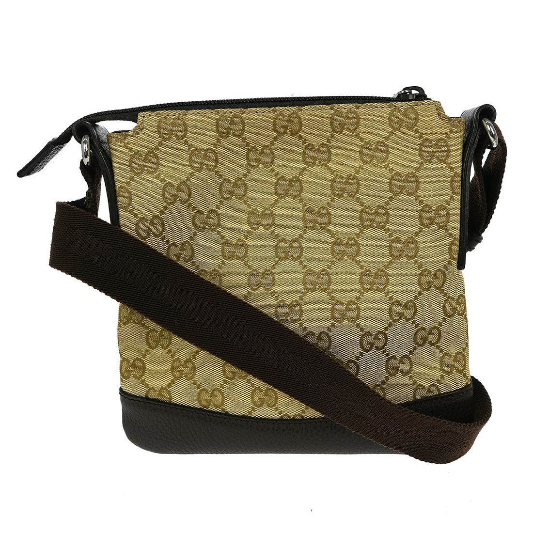 Vintage Gucci GG Canvas Beige Crossbody Shoulder Bag 374416 527066: Vintage Gucci GG Canvas Beige Crossbody Shoulder Bag 374416 527066 This vintage Gucci shoulder bag features the iconic beige GG canvas design with leather exterior accents. The bag is medium-sized and