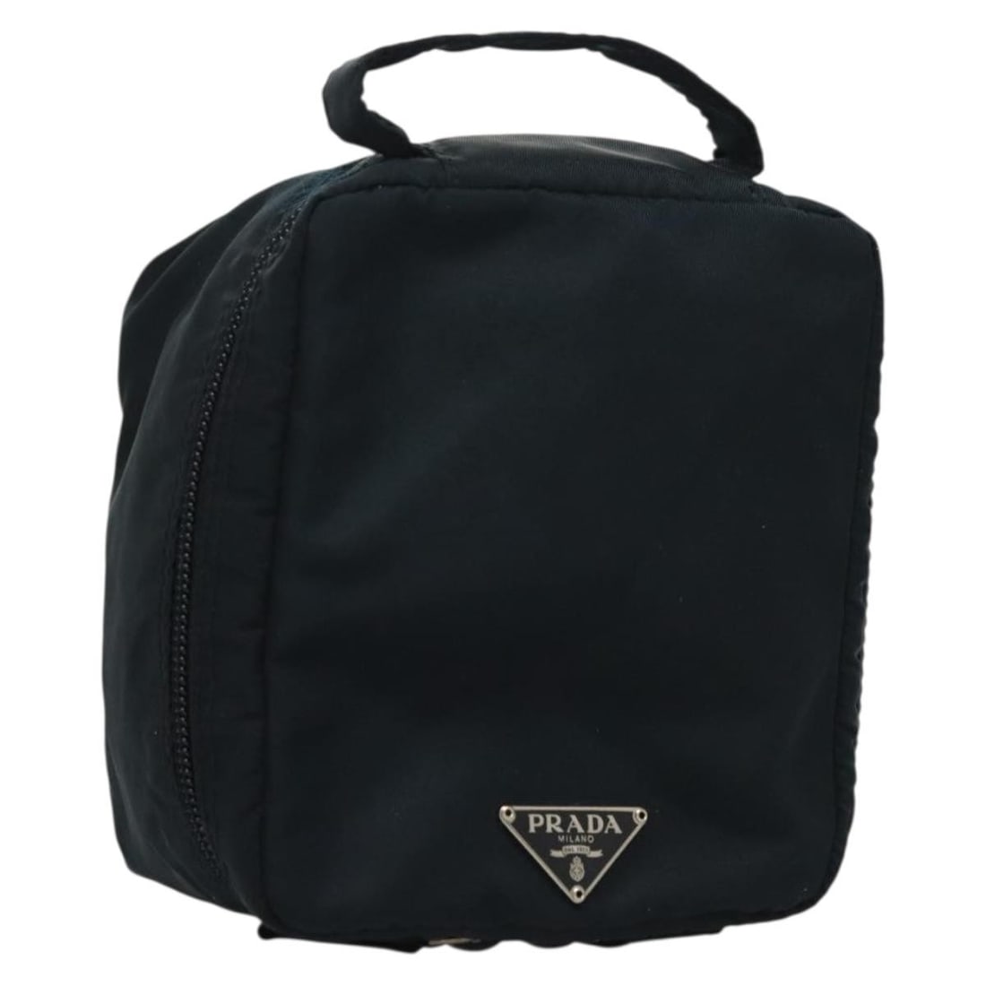 Prada Tessuto Navy Nylon Zip Around Unisex Toiletry Bag: Prada Tessuto Navy Nylon Zip Around Unisex Toiletry Bag This Prada Zip Around Toiletry Bag is crafted from durable navy nylon and designed for unisex use. It features a zip-around closure and a practi