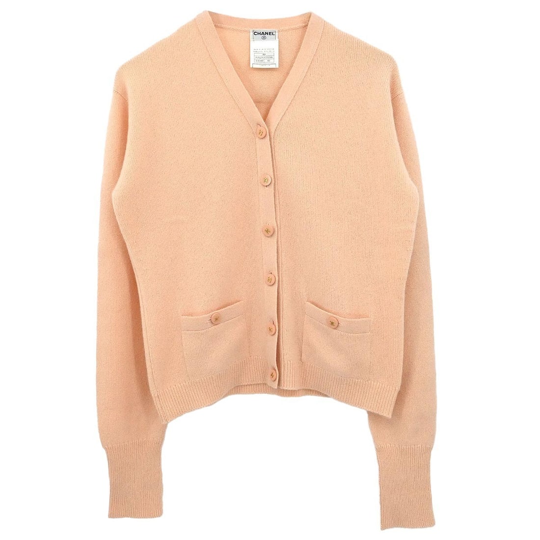 Chanel Vintage Light Pink Cashmere Knit Cardigan Size 40 (1 of 11)