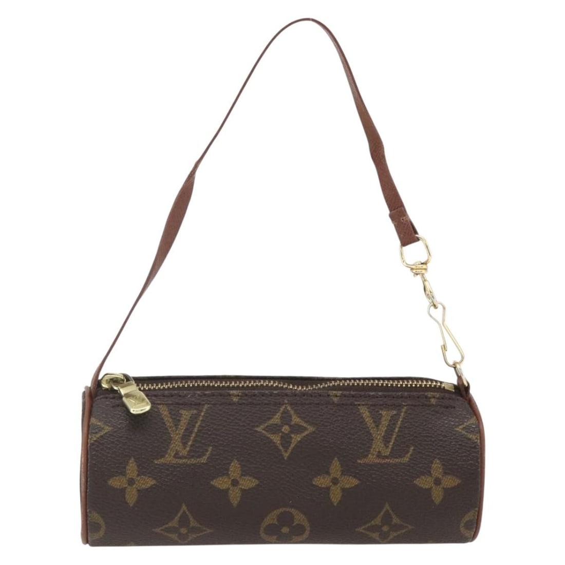 Papillon Pochette Handbag by Louis Vuitton in Monogram Canvas: Papillon Pochette Handbag by Louis Vuitton in Monogram Canvas The Louis Vuitton Papillon Pochette in Monogram Canvas is designed for women and features a classic brown monogram pattern crafted from du