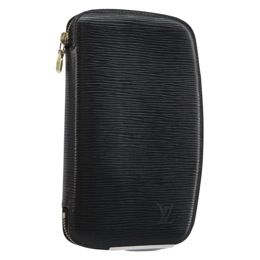 LOUIS VUITTON Epi Leather Black Travel Case M63872 Auth: LOUIS VUITTON Epi Leather Black Travel Case M63872 Auth This authentic Louis Vuitton Epi Agenda Geode Travel Case is a stylish and functional accessory crafted from premium Epi leather in a classic bl