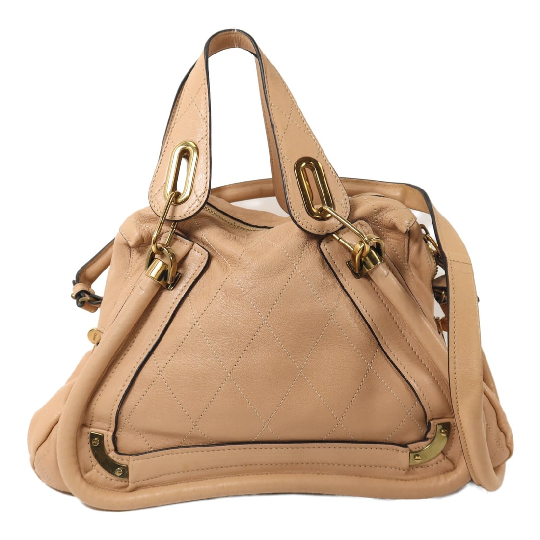 Chloe Beige Calfskin Leather Two Way Shoulder Bag with Gold Hardware (1 of 17)