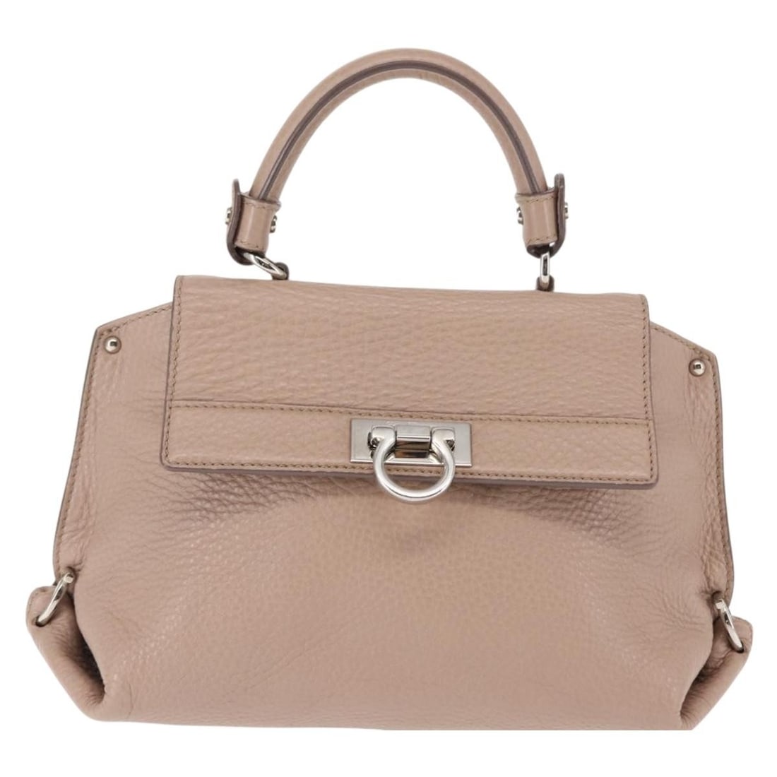 Beige Leather Sofia Satchel by Salvatore Ferragamo 32cm x 16cm x 12cm: Beige Leather Sofia Satchel by Salvatore Ferragamo 32cm x 16cm x 12cm This Salvatore Ferragamo Sofia Satchel is a beige leather handbag designed for women. It features a structured silhouette with sub