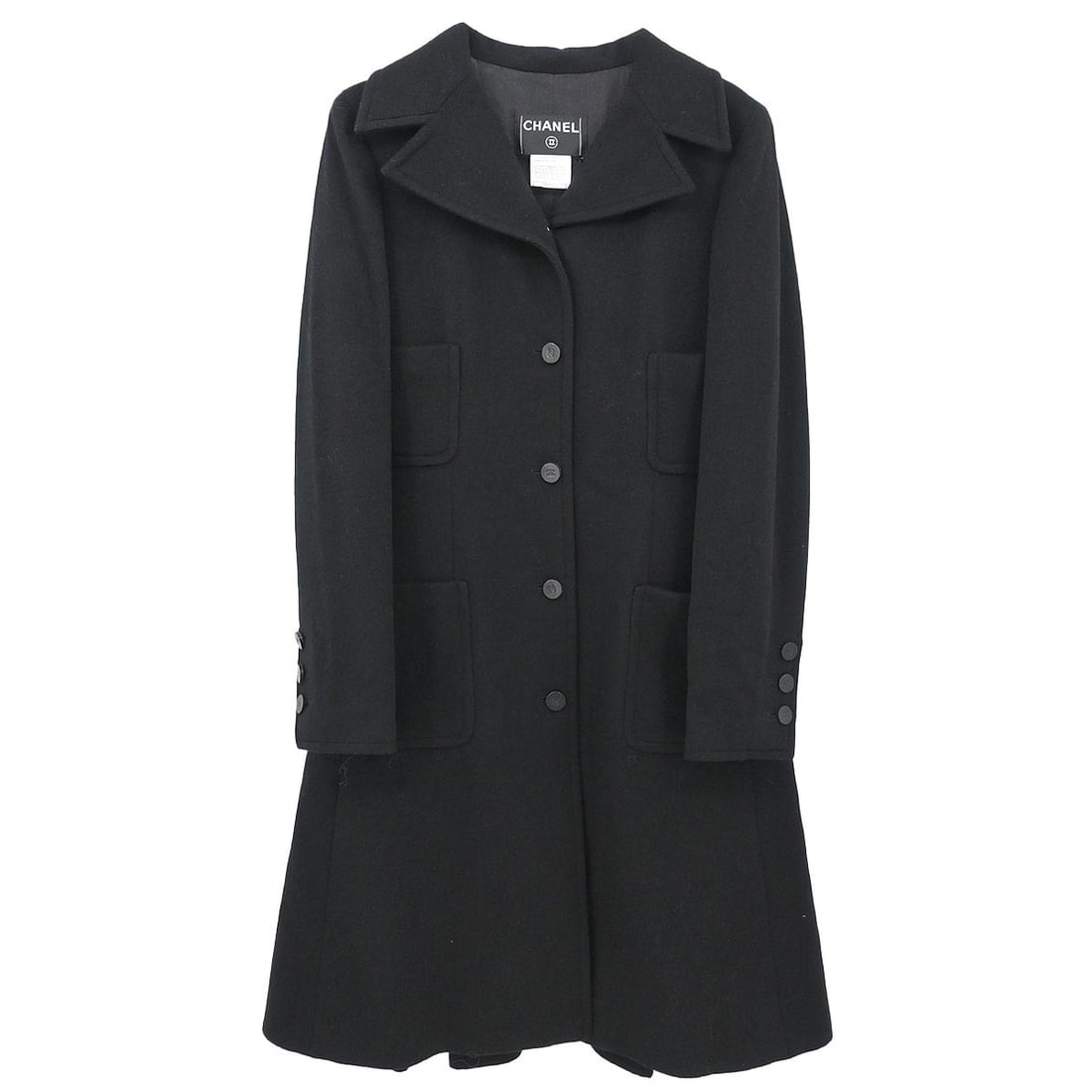 Chanel Black Long Cashmere Overcoat Size 38 Vintage (1 of 11)