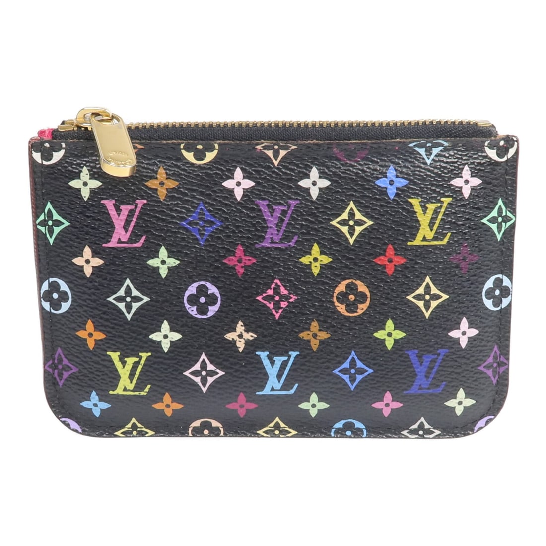 Louis Vuitton Multicolore Monogram Black Card Holder M93735 Gold Hardware: Louis Vuitton Multicolore Monogram Black Card Holder M93735 Gold Hardware This Louis Vuitton card case features the Monogram Multicolore design on black PVC coated canvas. Made in France, it offers a