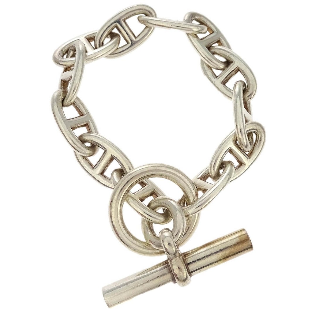 Hermes Chaine d'Ancre GM Bracelet Ag925 Silver Vintage: Hermes Chaine d'Ancre GM Bracelet Ag925 Silver Vintage This exquisite Hermes Chaine d'Ancre GM Bracelet is crafted from high-quality 925 silver, showcasing a stylish chain design that embodies eleganc