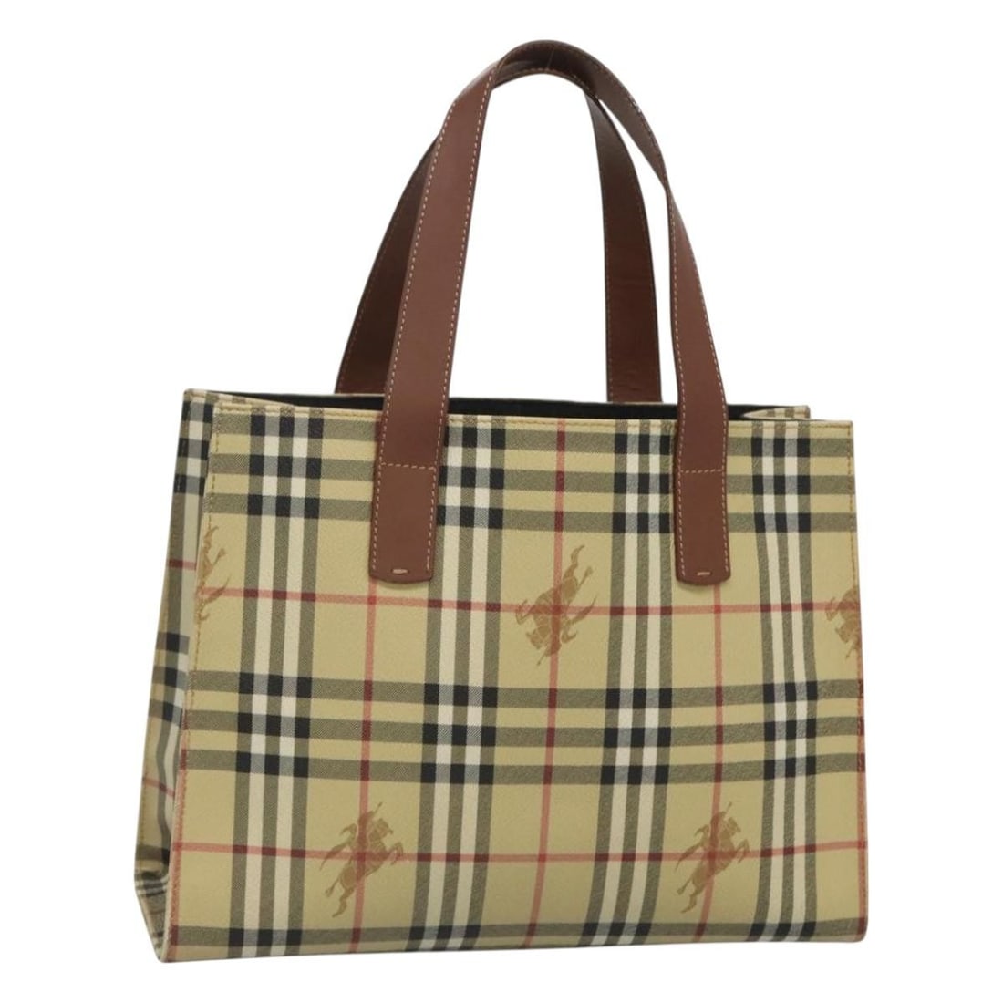 Burberry Haymarket PVC Beige Top Handle Tote Bag 33cm by 25cm by 12cm (1 of 18)