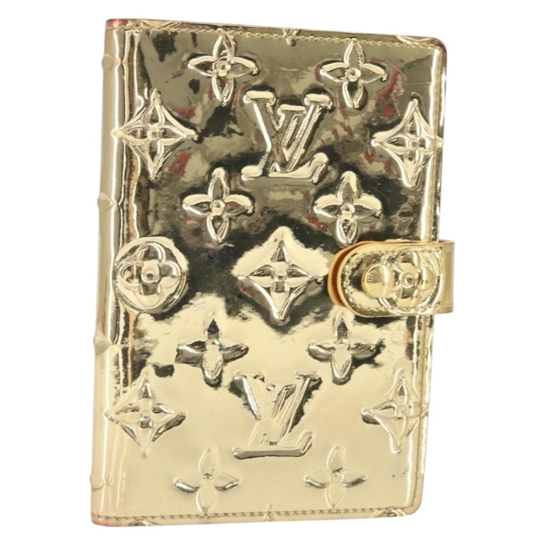 LOUIS VUITTON Miroir Agenda PM Gold Day Planner Cover R20962 Auth: LOUIS VUITTON Miroir Agenda PM Gold Day Planner Cover R20962 Auth This Louis Vuitton Miroir Agenda PM Day Planner Cover combines luxury with practicality. Crafted from Monogram Miroir Canvas in a stun