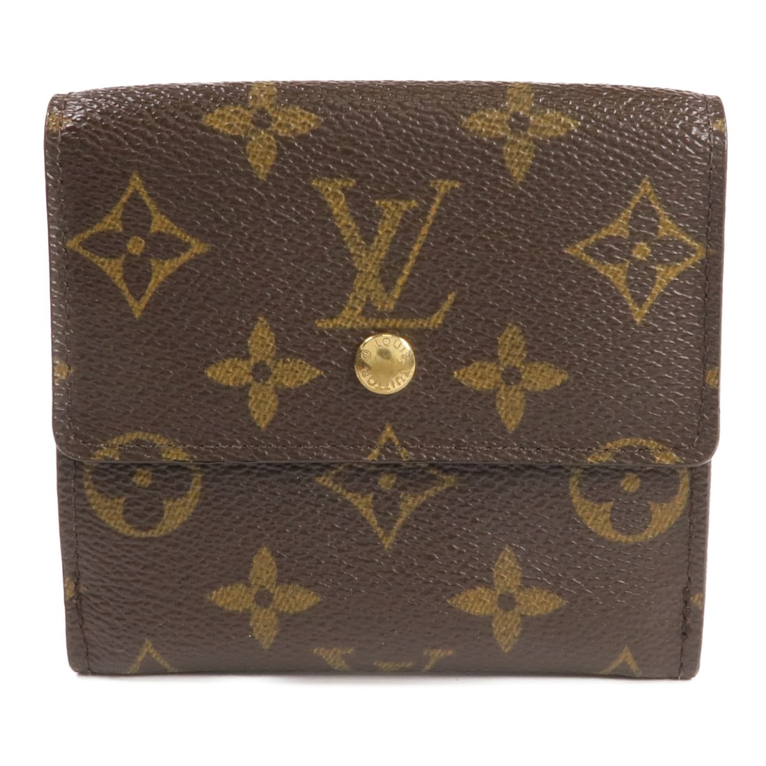 LOUIS VUITTON Monogram Brown Tri-fold Wallet M61652 GHW: LOUIS VUITTON Monogram Brown Tri-fold Wallet M61652 GHW This elegant LOUIS VUITTON tri-fold wallet features a sophisticated brown monogram design crafted from durable PVC coated canvas. The wallet is