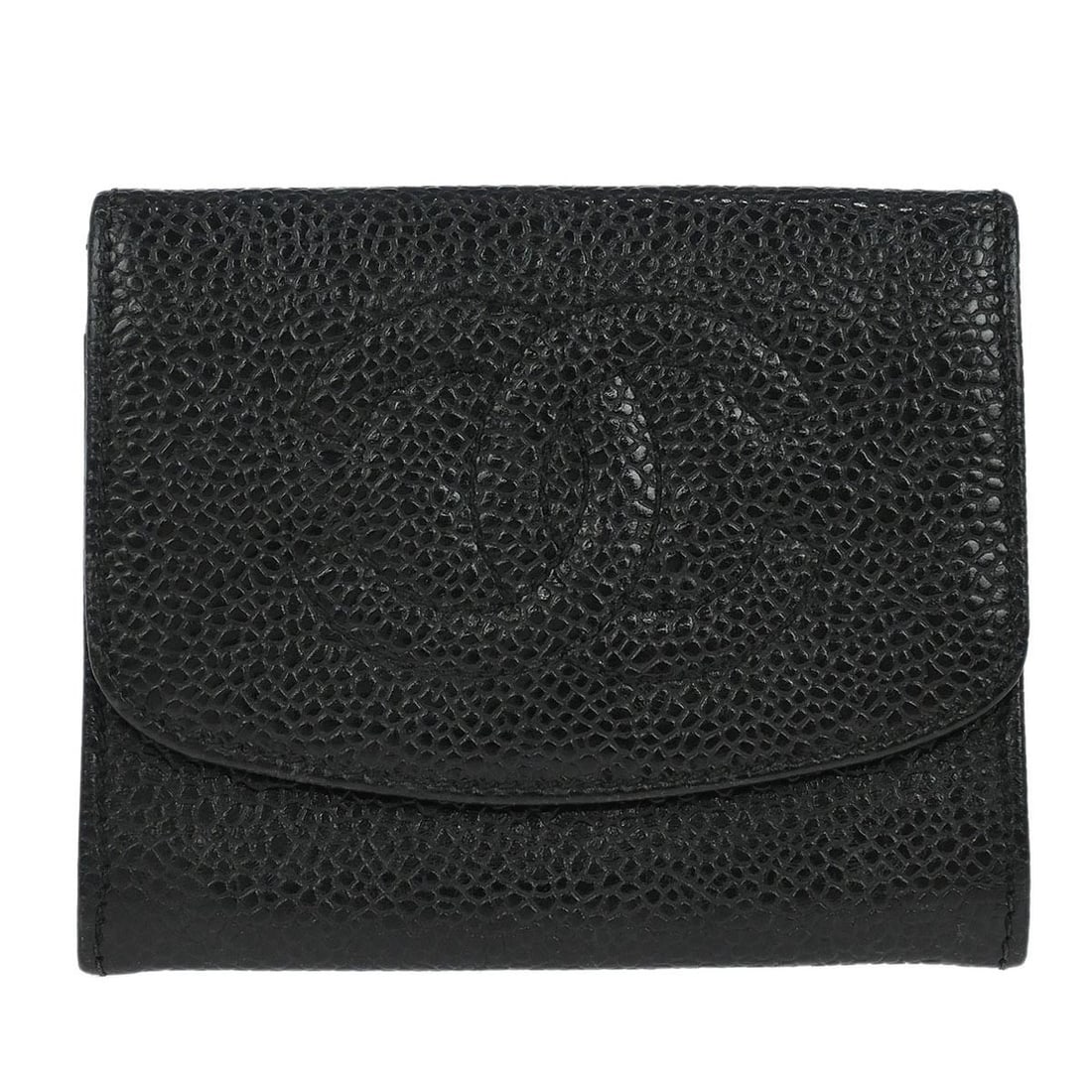 Black Caviar Skin Coin Wallet by Chanel: Black Caviar Skin Coin Wallet by Chanel This Chanel coin purse wallet is crafted from durable black caviar calfskin and features a wristlet style for convenient carrying. Made in Italy, it is in very