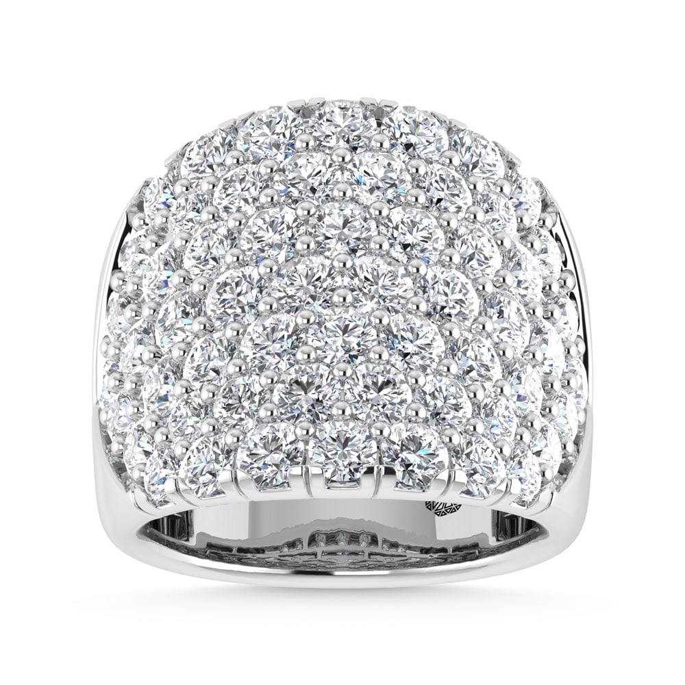 14K White Gold 6 Ct.Tw. Lab Grown Diamond Fashion Ring: 14K White Gold 6 Ct.Tw. Lab Grown Diamond Fashion Ring Crafted in polished 14K white gold, this fashion ring showcases lab grown diamonds totaling 6 Ct.Tw. for commanding luxury. 14k White Gold Stone