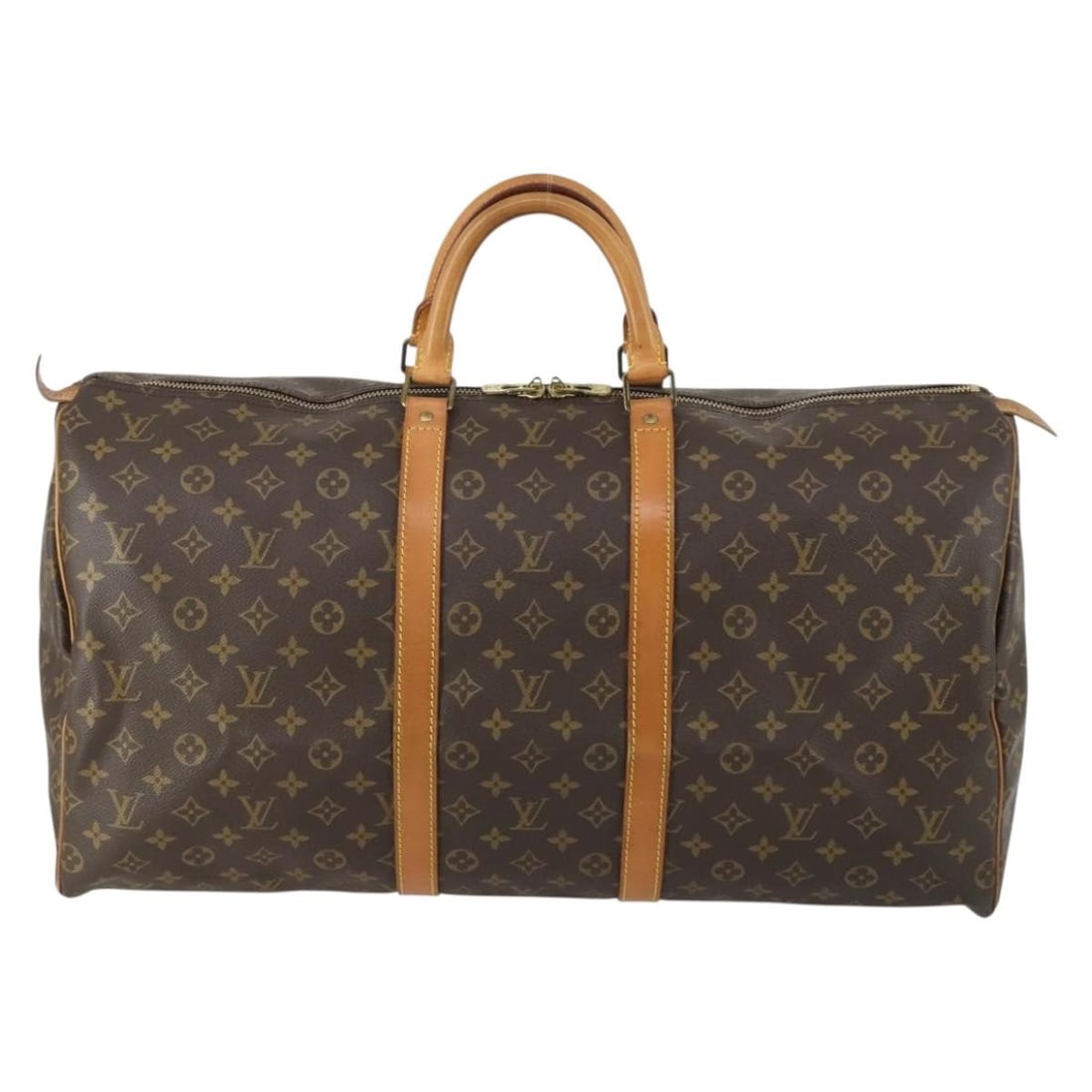 Keepall 55cm Monogram Canvas Travel Bag by Louis Vuitton: Keepall 55cm Monogram Canvas Travel Bag by Louis Vuitton This Louis Vuitton Keepall Bag features the iconic monogram canvas in a unisex design. It measures 55cm x 27cm x 25cm and is crafted in France.