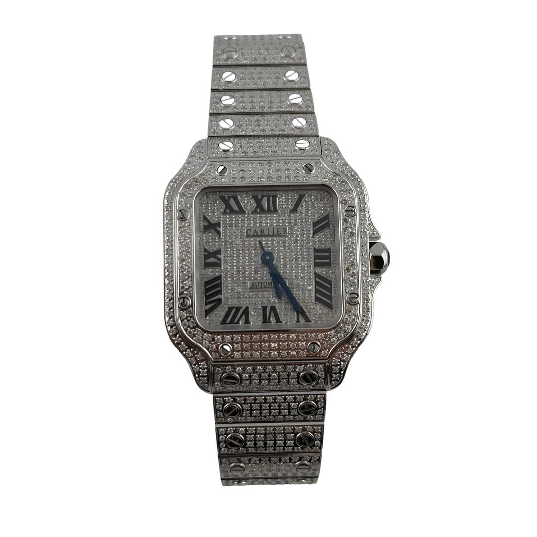 Santos Medium Ref 4075 Unisex Watch with Diamond Roman Dial and Bracelet (1 of 3)