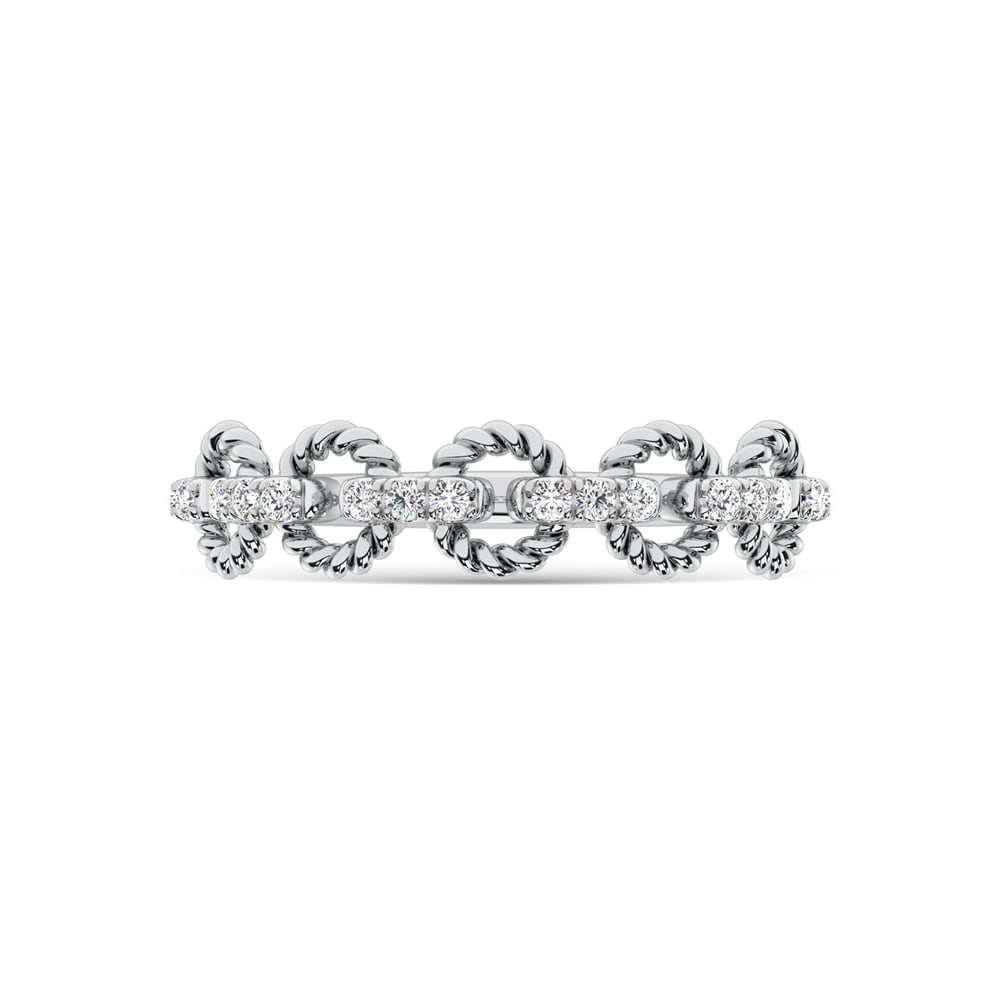 14K White Gold Diamond 1/6 Ct.Tw. Stackable Ring - 2