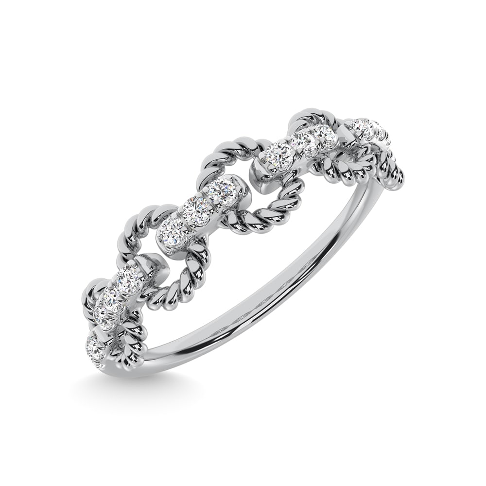 14K White Gold Diamond 1/6 Ct.Tw. Stackable Ring - 3