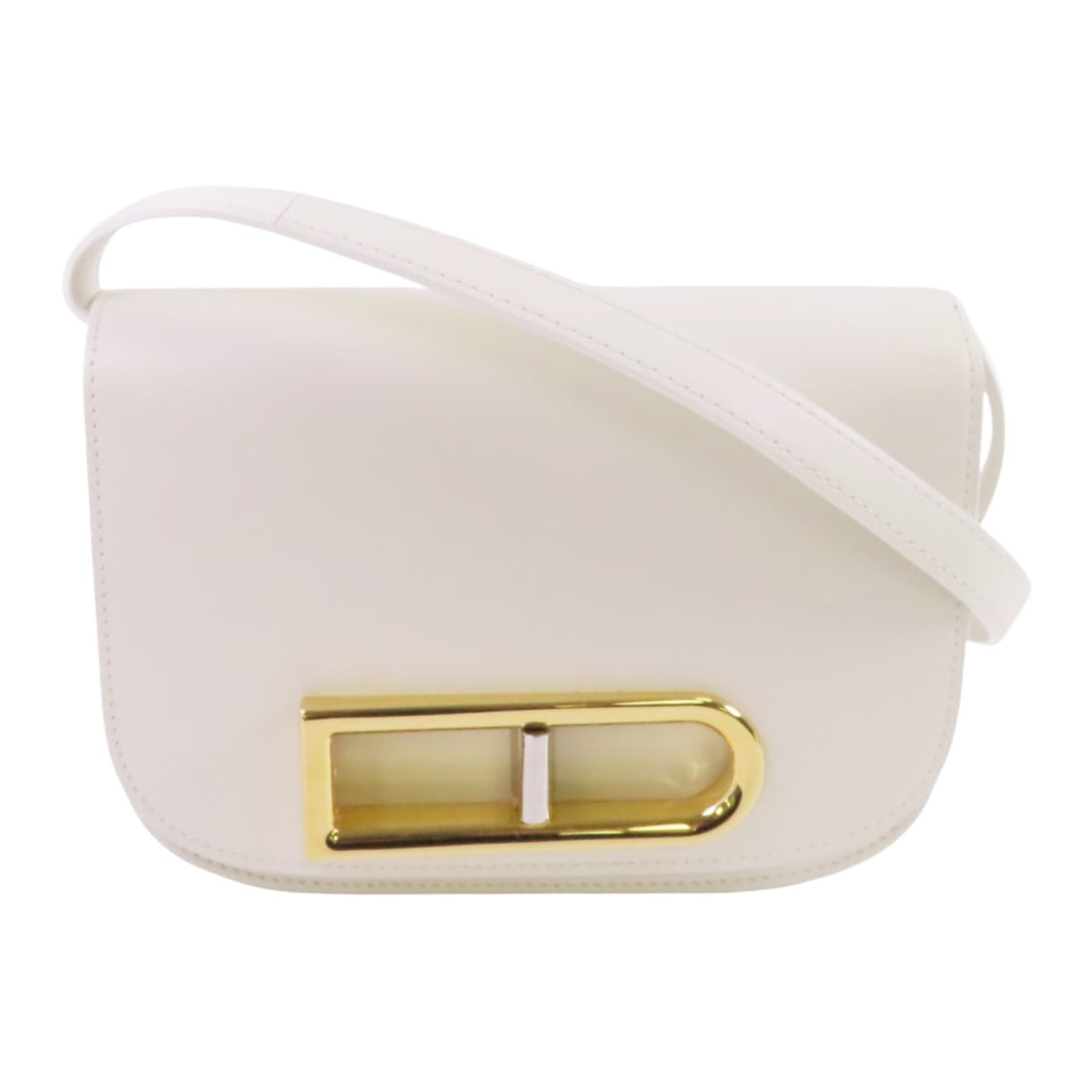 Delvaux Lingot Small Shoulder Bag White Calfskin GHW AA0596AAM10DDG: Delvaux Lingot Small Shoulder Bag White Calfskin GHW AA0596AAM10DDG Discover the exquisite Delvaux GHW Lingot Small Shoulder Bag, crafted from premium white calfskin leather. This stylish shoulder