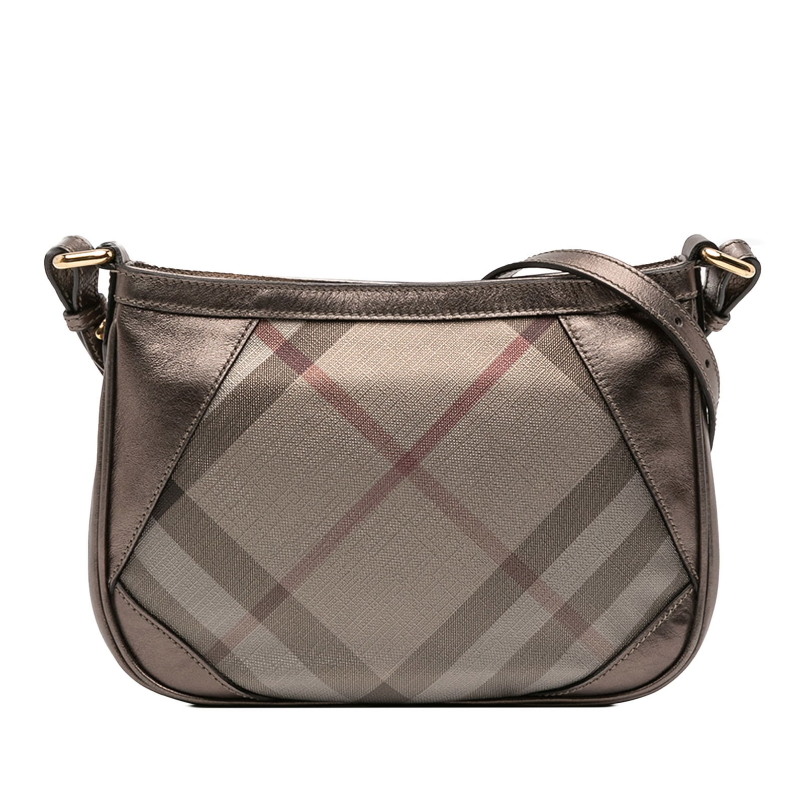 Burberry Supernova Check Canvas Crossbody with Metallic Leather Trim (1 of 11)