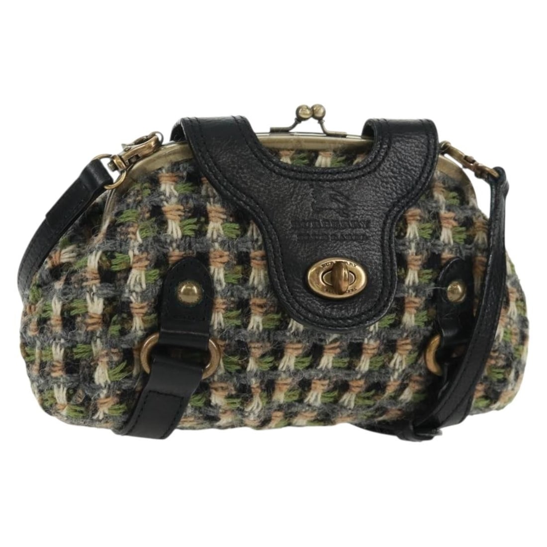 Green Tweed Canvas Blue Label Shoulder Bag by Burberry with Dust Bag (1 of 18)