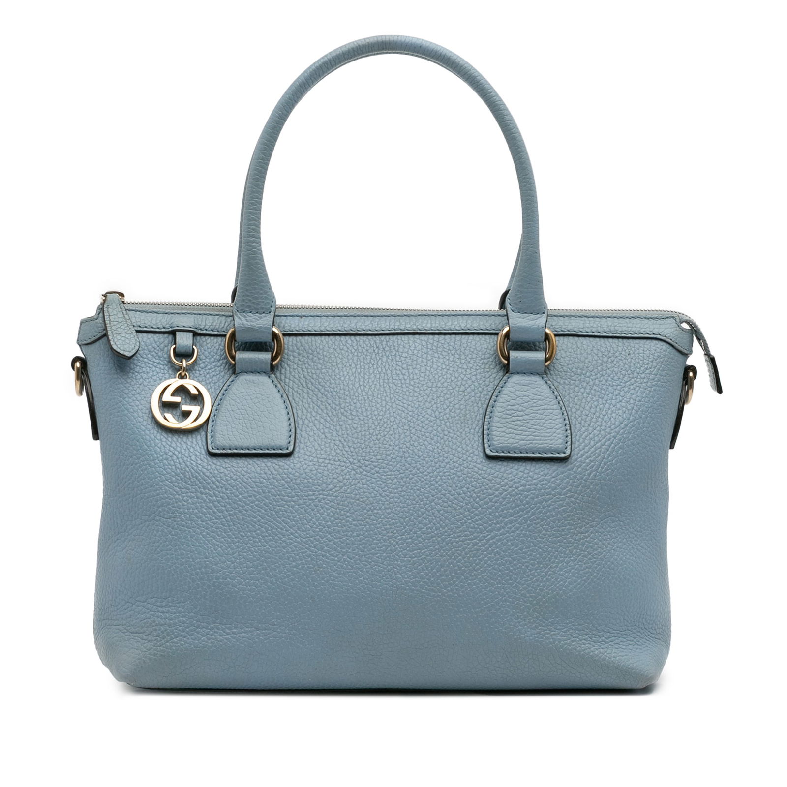 Gucci Leather Interlocking G Charmy Satchel Blue Italy (1 of 12)