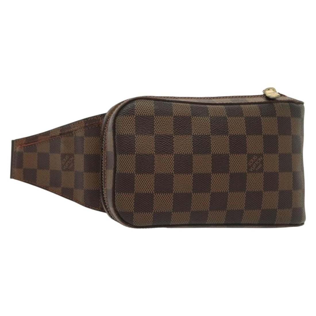 Louis Vuitton Damier Canvas Geronimos Unisex Waist Bag: Louis Vuitton Damier Canvas Geronimos Unisex Waist Bag This Louis Vuitton Geronimos Waist Bag features the iconic Damier canvas in brown. Designed as a unisex accessory, it offers practical dimensions