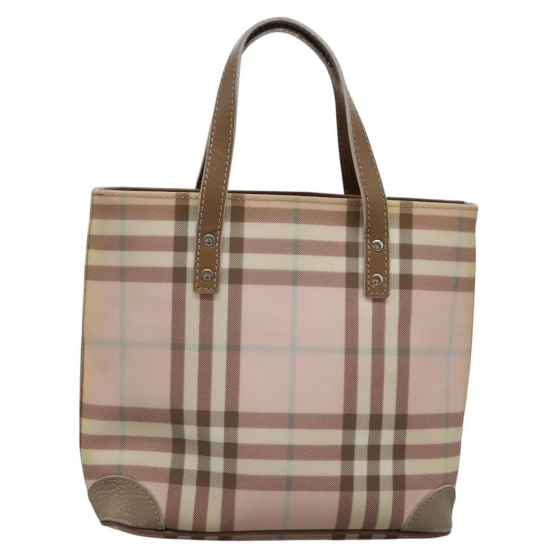 Pink Canvas Burberry Tote Bag Nova Check 20cm by 7cm (1 of 18)