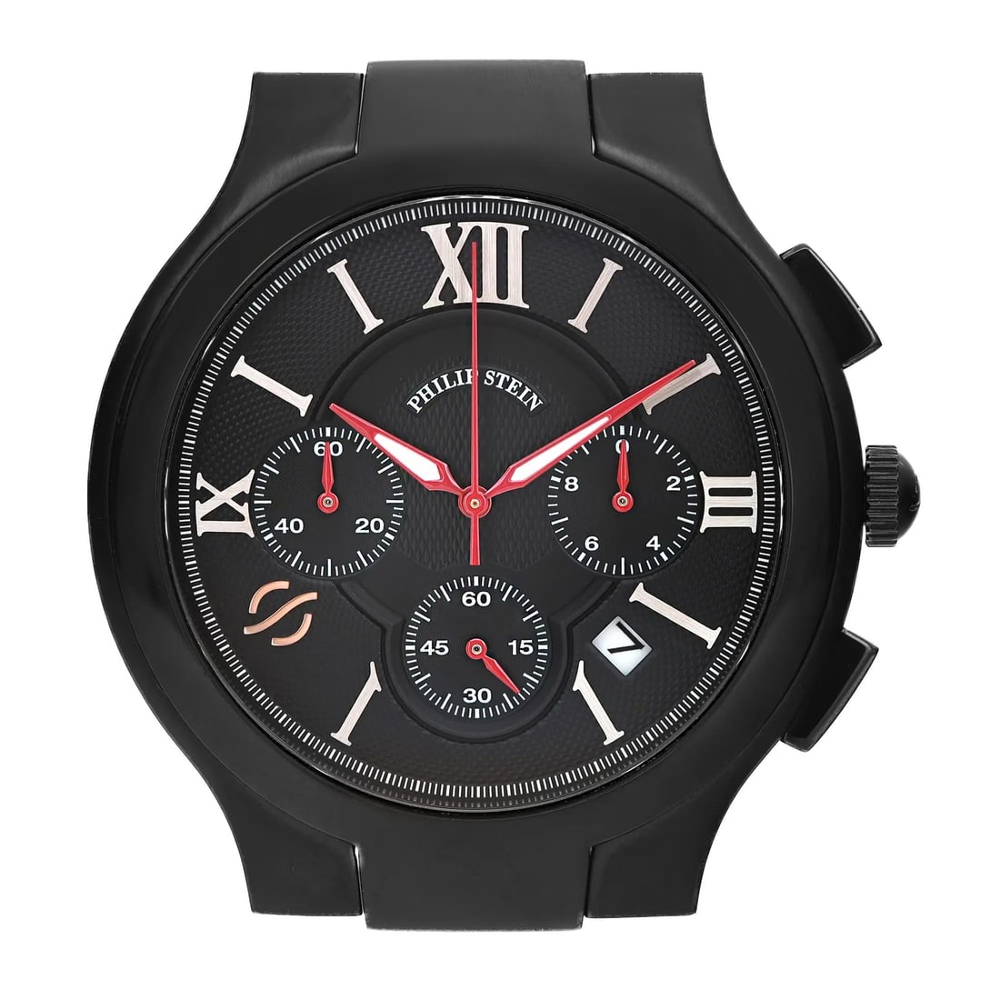 Philip Stein Signature Chronograph Mens Watch Case 45mm Black PVD Steel (1 of 2)