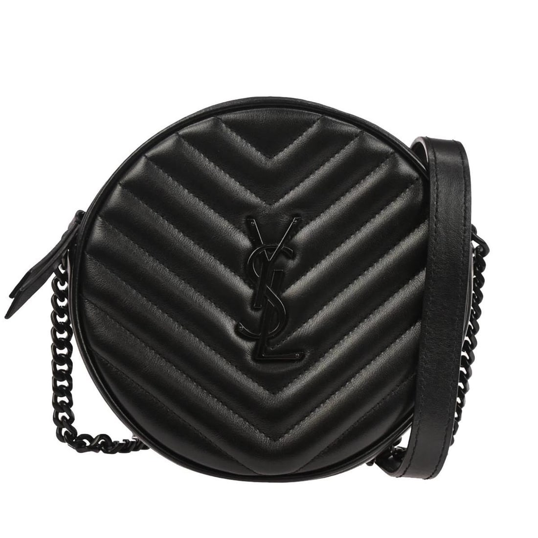 Saint Laurent Vinyle Small Black Leather Shoulder Bag FLY610436.1119 (1 of 10)
